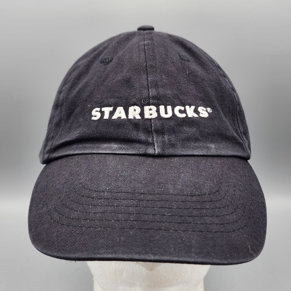 Starbucks Employee Work Black Hat Black Cap Uniform Cotton Adult One Size